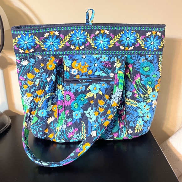 Vera Bradley Retired Midnight Blues Large Tote Bag with Matching Crossbody Bag - Picture 3 of 9
